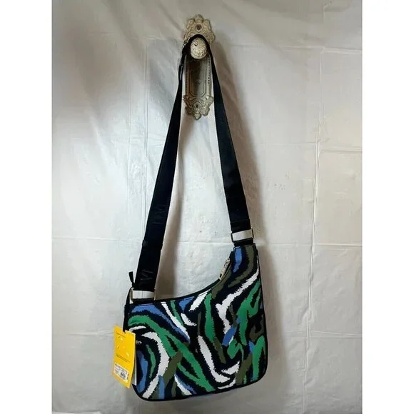 DVF Diane Von Furstenberg Utility Crossbody Bag Disco Zebra Green NWT - Picture 9 of 9